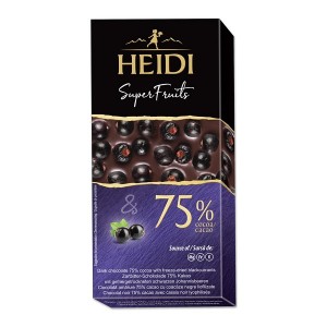 Heidi Dark Chocolate 75% with superfruits